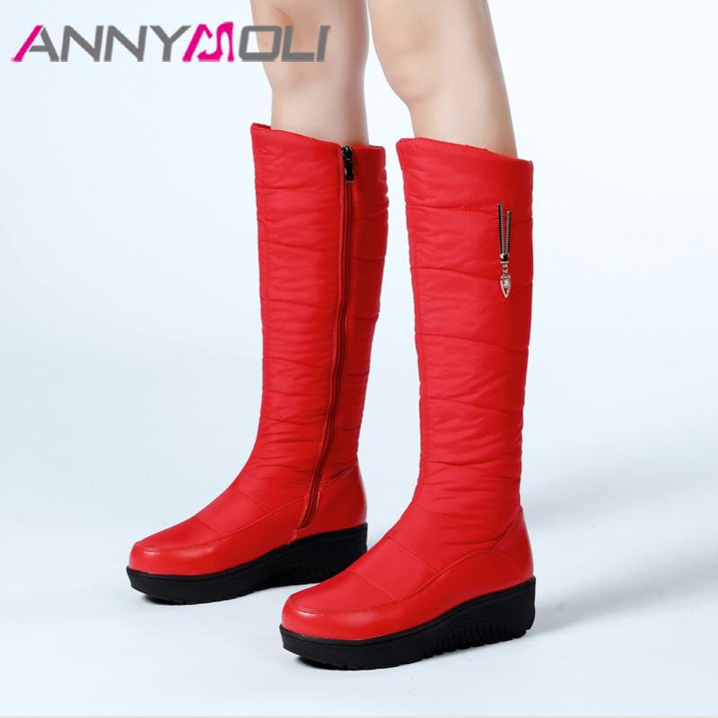 ANNYMOLI Knee High Boots Woman Med Heel Snow Boots Platform Wedges Heel Long Zip Ladies Shoes Fur Warm Winter Red Size 44, Blue
ANNYMOLI Knee High Boots Woman Med Heel Snow Boots Platform Wedges Heel Long Zip Ladies Shoes Fur Warm Winter Red Size 44, Blue
