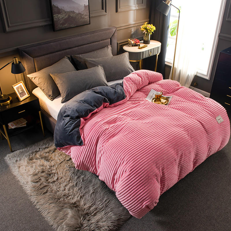 Thick Warm Velvet Duvet Cover Double-sided Skin-friendly Throw Blanket Quilt Cover Winter Soft Comforter Cover LJ201128