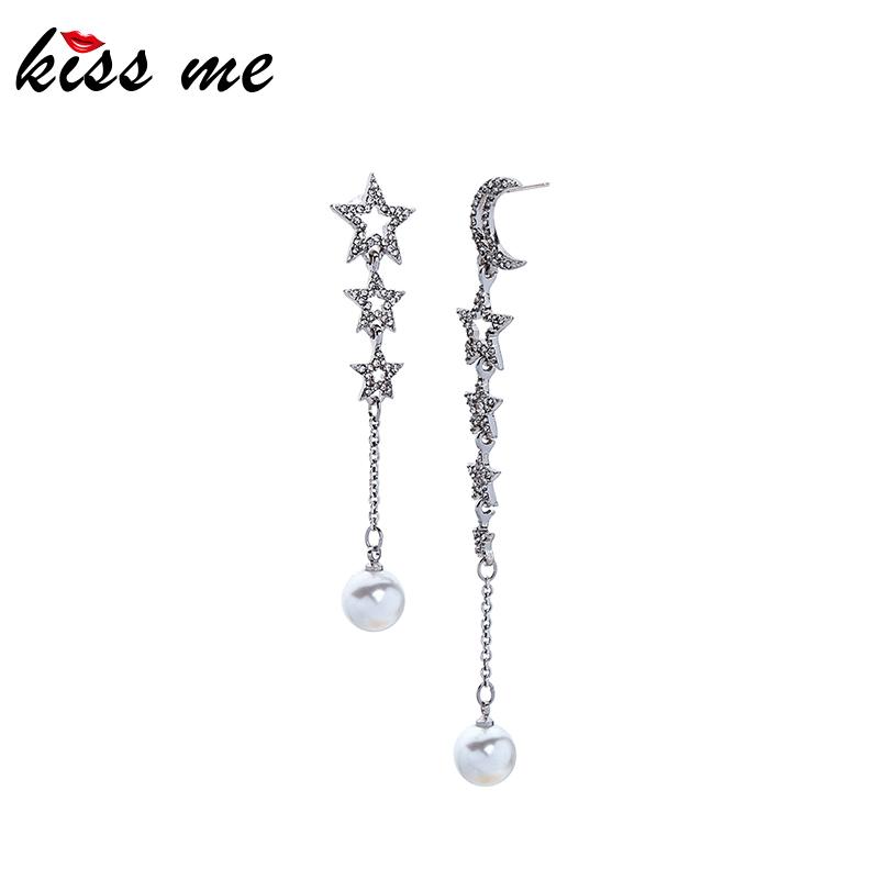 kissme Asymmetric Exquisite Crystal Moon Star Imitation Pearl Long Dangle Earrings For Women White Gold Color Fashion Jewelry
kissme Asymmetric Exquisite Crystal Moon Star Imitation Pearl Long Dangle Earrings For Women White Gold Color Fashion Jewelry
