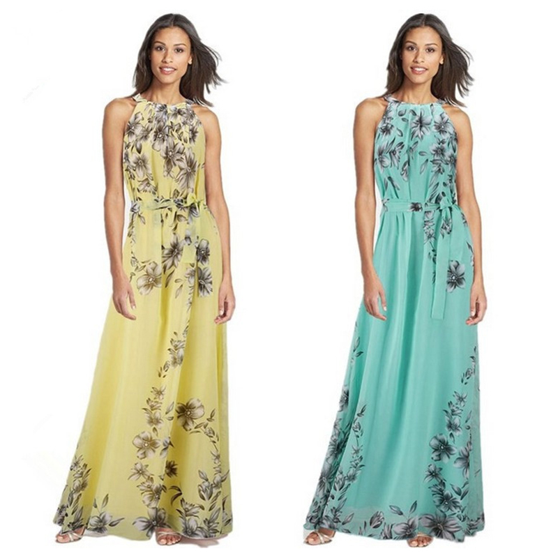 Summer Dress Women Long Sexy Loose Dress Women Beach Floral Boho Maxi The Dress Female Vestido Plus Size Sundress Clothing T200604