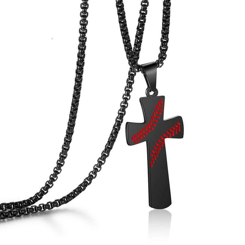 Baseball Cross Necklace Men Pendant Pendant Hip Hop jewelry Rap Style Pendant Party Favor 3 Colors