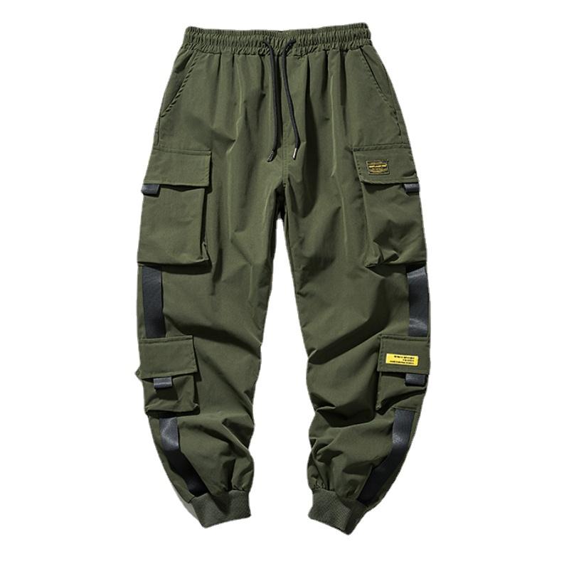 Men's Pants Joggers Cargo For Men Casual Hip Hop Pocket Male Trousers Sweatpants Streetwear Ribbons Techwear