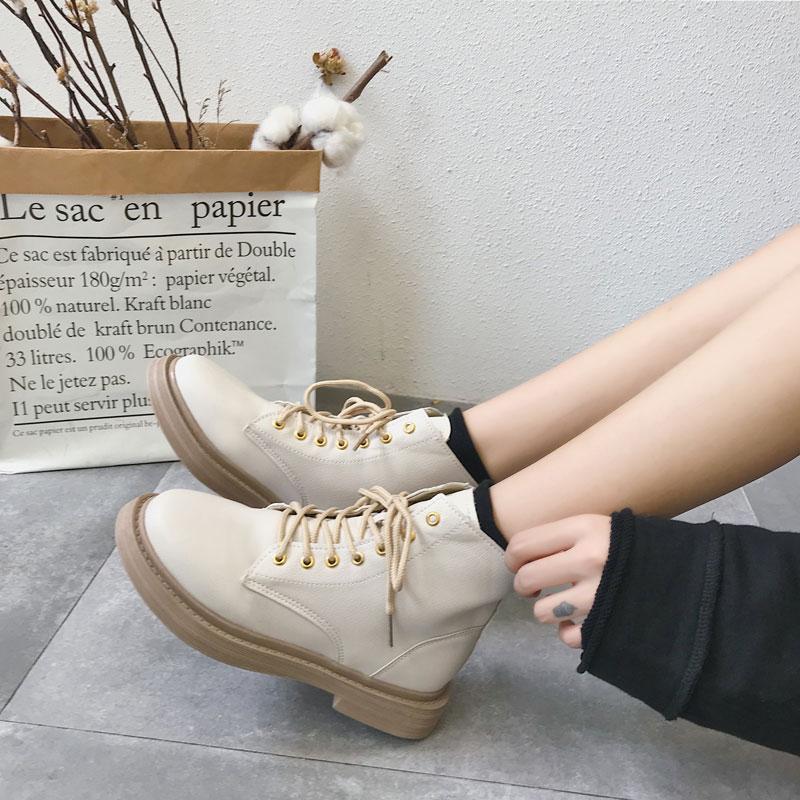 British style student flat women's boots retro lace-up locomotive handsome fashion trend cross bandage comfortable female boots, Beige
British style student flat women's boots retro lace-up locomotive handsome fashion trend cross bandage comfortable female boots, Beige