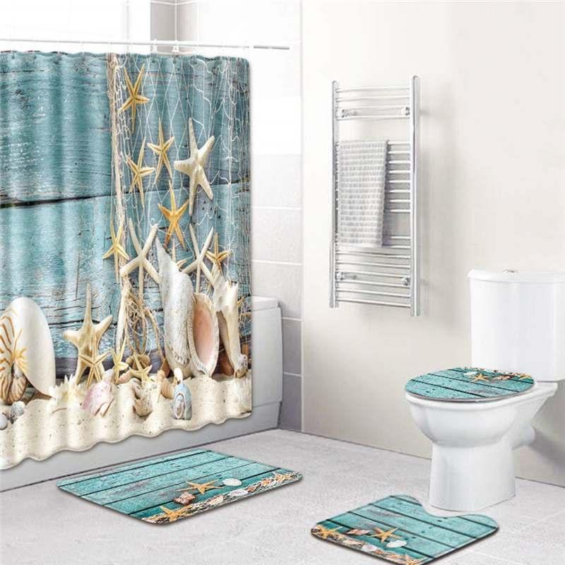 Conch Printed Pattern Waterproof Bath Shower Curtain Rug Set Non-slip Bath Mat Toliet Cover Polyester Bathroom Shower Curtain1
Conch Printed Pattern Waterproof Bath Shower Curtain Rug Set Non-slip Bath Mat Toliet Cover Polyester Bathroom Shower Curtain1