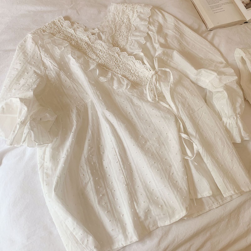 Spring Autumn Cotton V-neck Cardigan Women's Pajamas Sets Sweet Female Long Sleeve Kimono Pyjamas Loose Sleepwear Suits 201027
