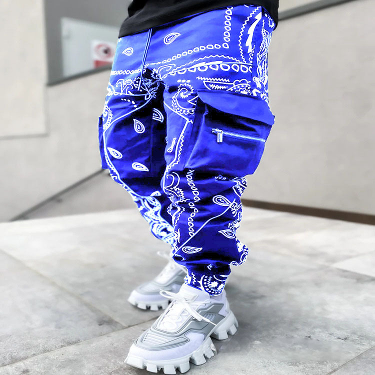 Big yards Cargo Pants Men's Printing Loose Comfortable Male Jogging Stacked Sweatpants Men Hip Hop Streetwear S-5xl