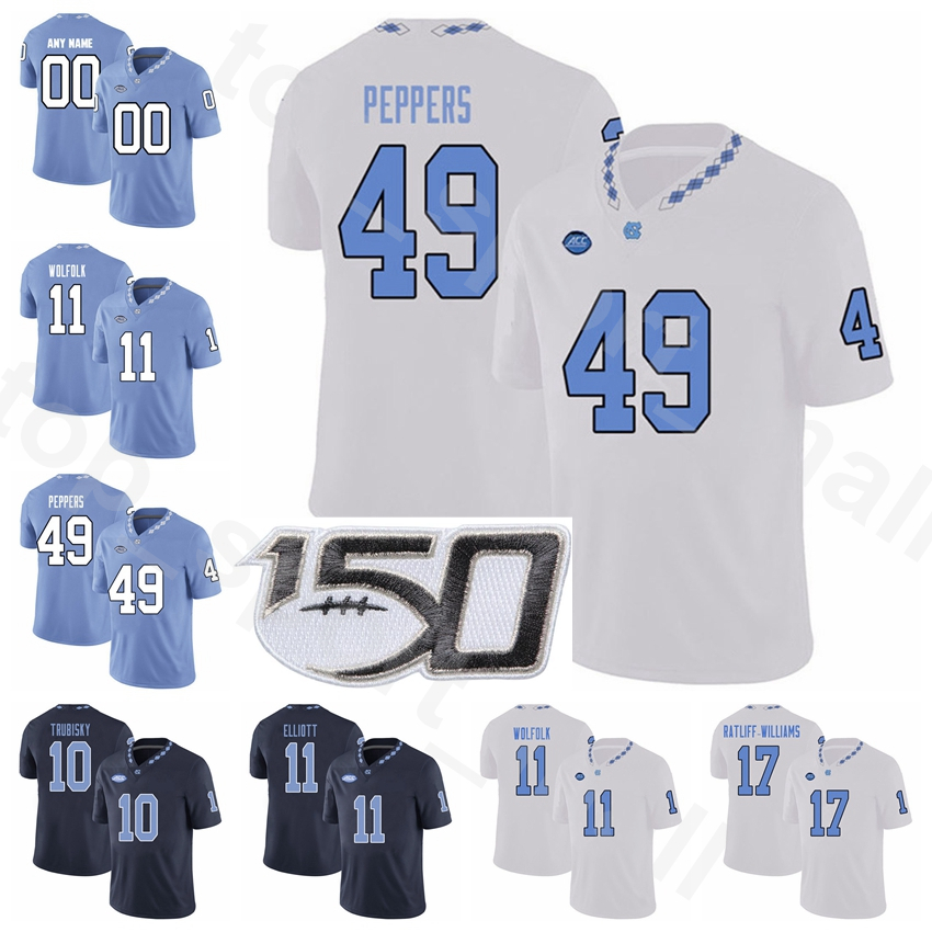 NCAA College North Carolina Tar Heels Football Julius Peppers Jersey Mitchell Trubisky Tarik Cohen Nathan Elliott Anthony Ratliff-Williams, Navy blue
NCAA College North Carolina Tar Heels Football Julius Peppers Jersey Mitchell Trubisky Tarik Cohen Nathan Elliott Anthony Ratliff-Williams, Navy blue