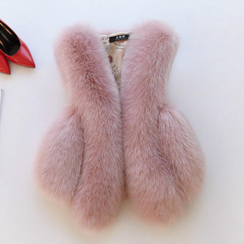 Women's Faux Fur Sleeveless Vest, Winter Warm Fluffy Gilet, V-Neck Open Jacket, Plus Size 4Xl