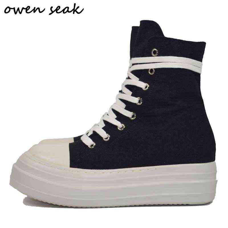 Owen Seak Women Canvas Shoes Luxury Trainers Platform Boots Lace Up Sneakers Casual Height Increasing Zip High-TOP Black Shoes 220120
Owen Seak Women Canvas Shoes Luxury Trainers Platform Boots Lace Up Sneakers Casual Height Increasing Zip High-TOP Black Shoes 220120