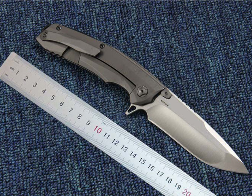 High Quality Flipper Folding Knife D2 Black Stone Wash/Satin Finish Blade G10 + Steel Handle Ball Bearing Fast Open EDC Pocket Knives