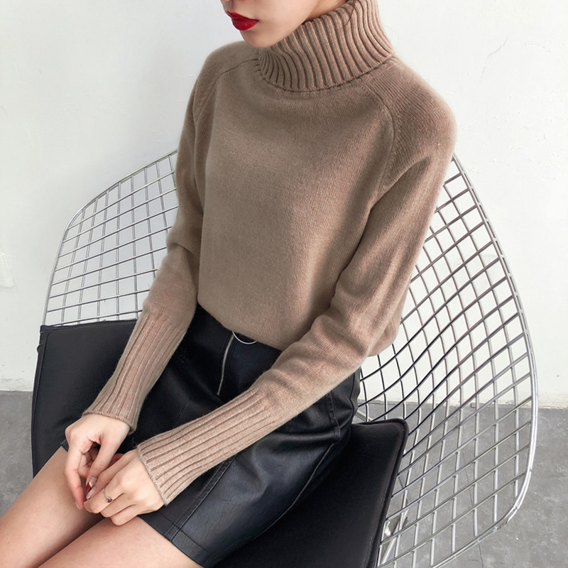 TIGENA Autumn Winter Thick Warm Pullover Sweater Women Long Sleeve Knitted Sweater Female Khaki Green Jumper Women Knitwear 201223