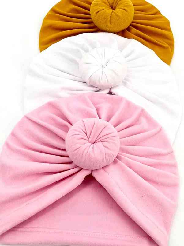 3pcs Baby Solid Ruched Hat SHE