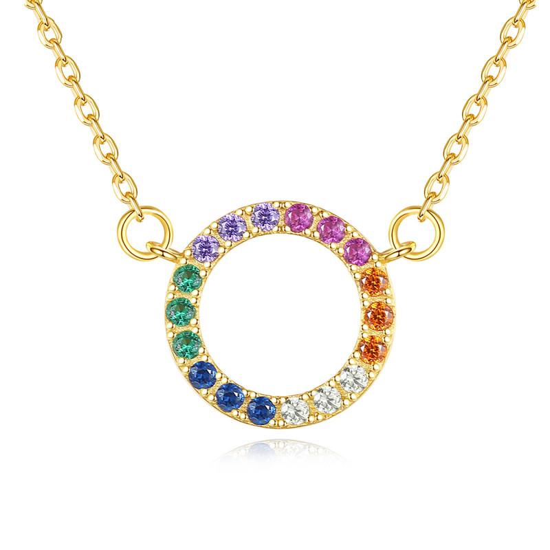 Luxury jewelry S925 sterling silver necklace gold chain rainbow pendant necklace for women Wedding employee benefits gift
Luxury jewelry S925 sterling silver necklace gold chain rainbow pendant necklace for women Wedding employee benefits gift