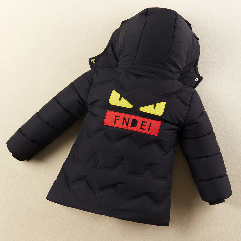INS HOT Children's padded jacket kid's winter clothes thick handsome mid-length Wavy quilting line kids parka hooded 3 colors 201126