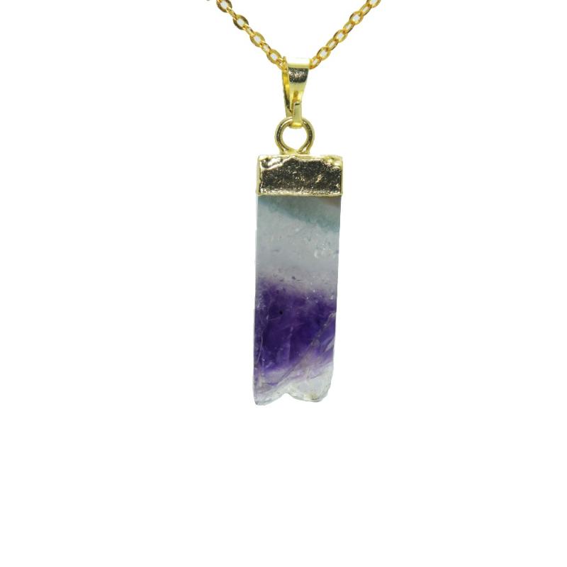 Gold Cap raw quartz geode druzy necklace women faceted column purple natural quartz crystal necklace rough stone
Gold Cap raw quartz geode druzy necklace women faceted column purple natural quartz crystal necklace rough stone