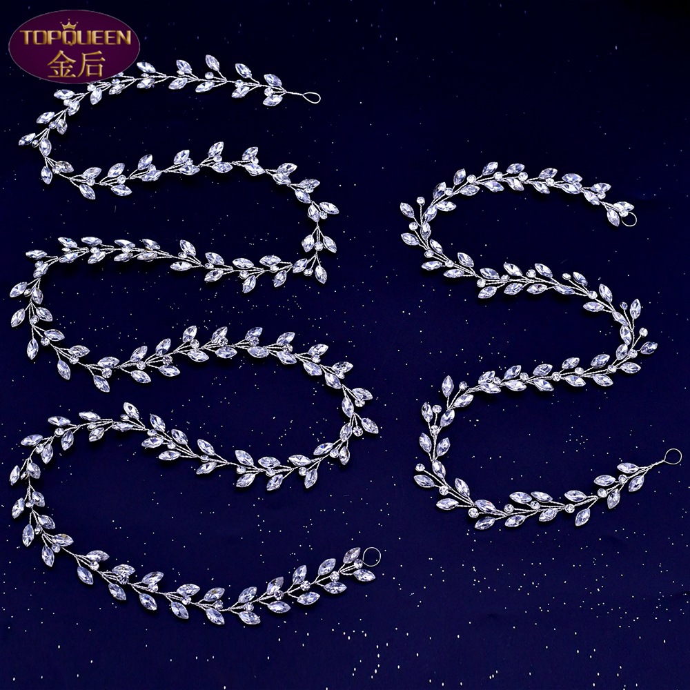 Braided Long Circle Rhinestone Strip Headdress Crystal Bridal Headwear Crown Rhinestone with Wedding Jewelry Hair Accessories Diamond Bridal Crowns