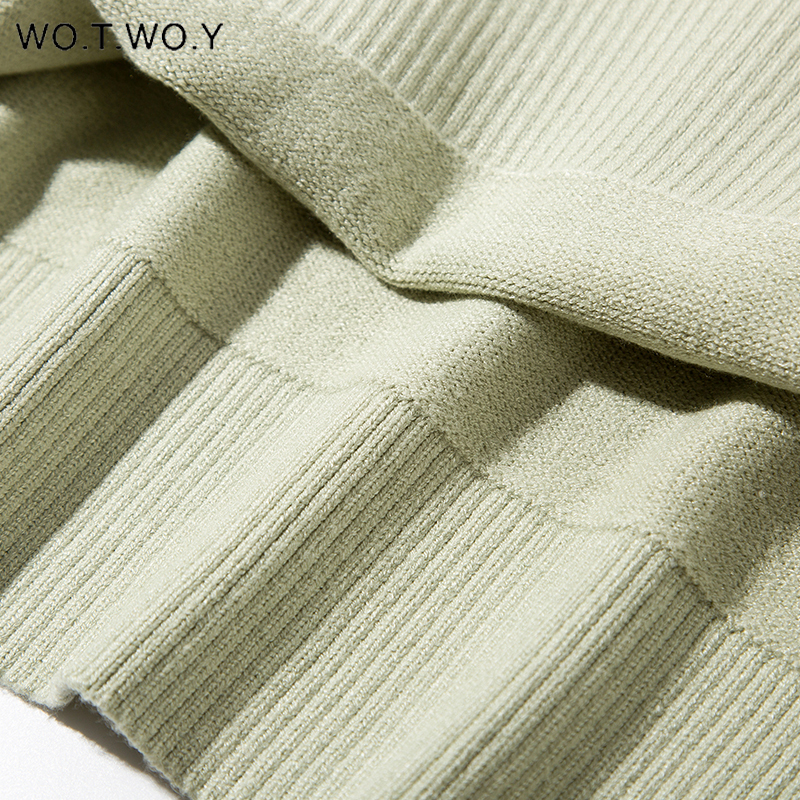 WOTWOY Elegant Knitted Cashmere Sweater Women Solid Loose Knitwear Pullovers Women Long Sleeve Basic Sweaters Female Jumper 201224