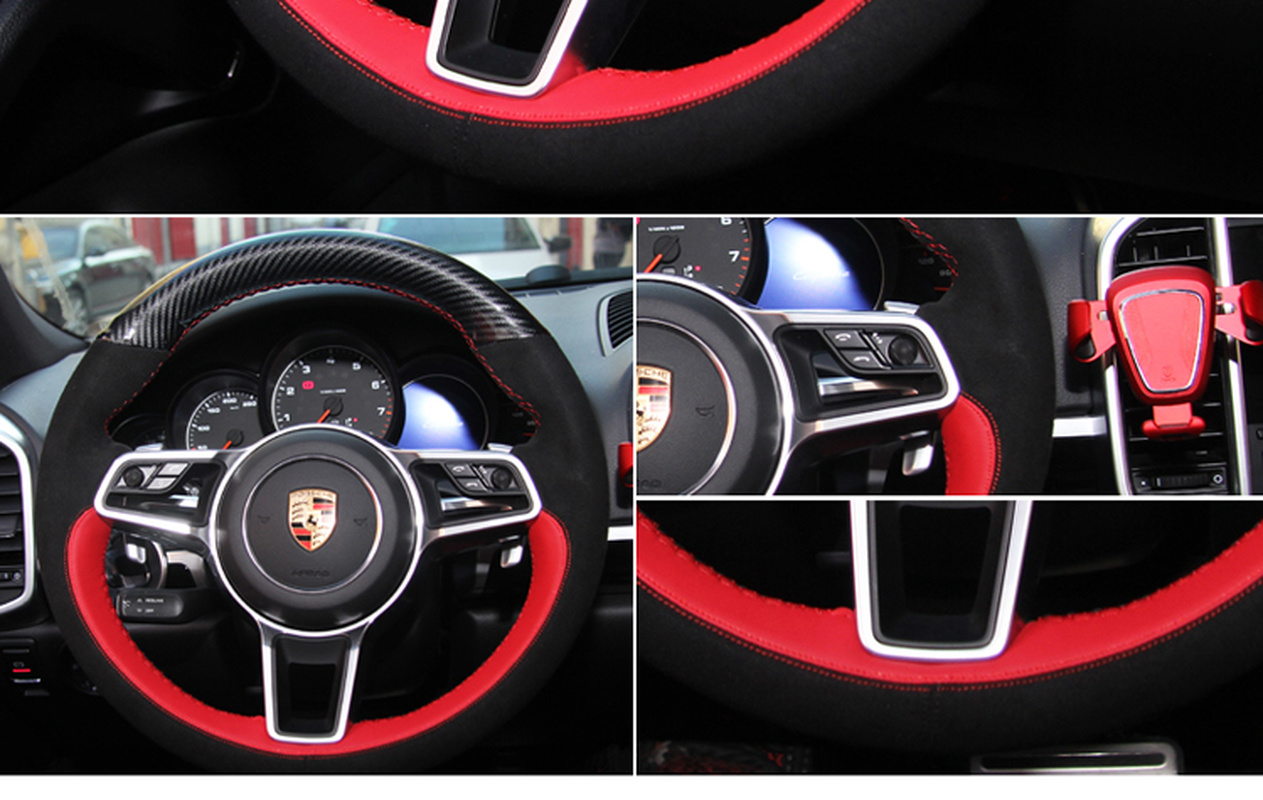 Suede handle cover For Porsche Cayenne Panamera macan hand-stitched leather steering wheel cover accessories
Suede handle cover For Porsche Cayenne Panamera macan hand-stitched leather steering wheel cover accessories