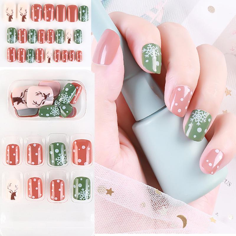 24Pcs/Box False Nail Tips Full Cover Press On Nails Fake Nails Art Extension Stiletto Tips Christmas Nail Art Decorations, F741-63
24Pcs/Box False Nail Tips Full Cover Press On Nails Fake Nails Art Extension Stiletto Tips Christmas Nail Art Decorations, F741-63