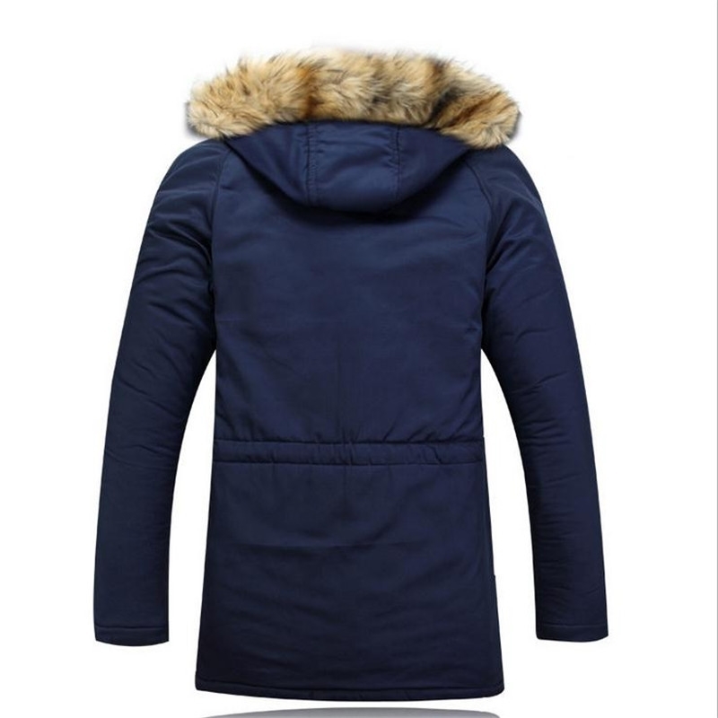 Thicken Men's Winter Faux Fur Collar Long Thick Parkas Jacket Men Outwear Hooded Windbreaker Male Outdoor -30 Degree Snow Jacket 201119