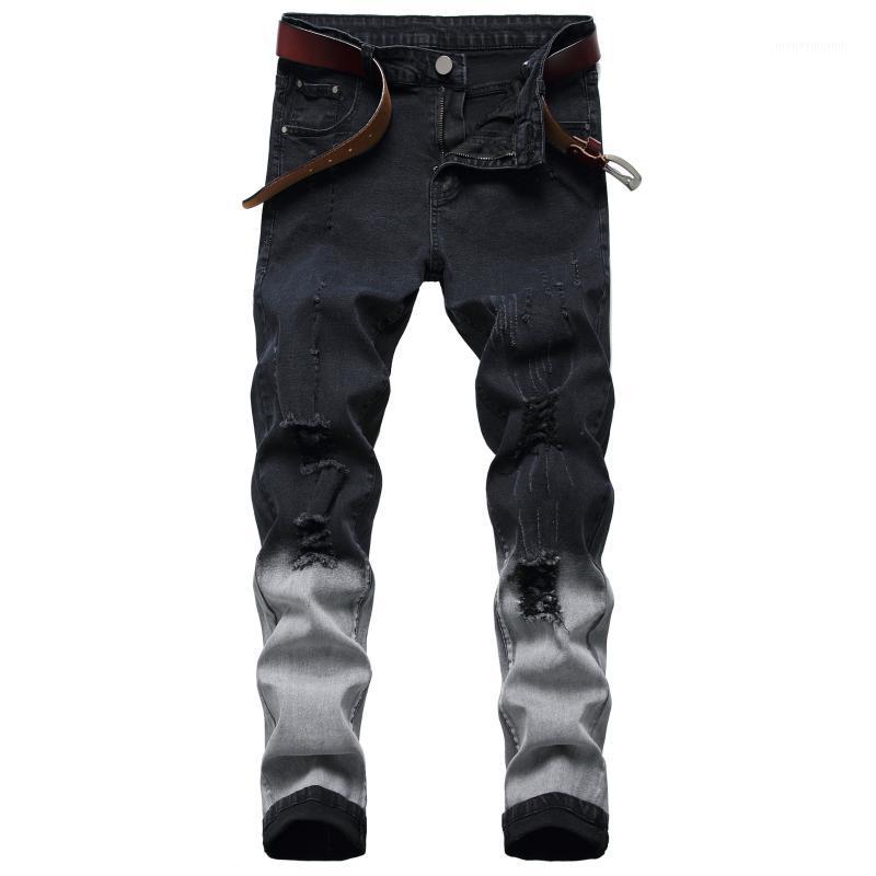 New men ripped stretch jeans long slim men trousers cotton high quality fashion jean for oversized1, Black
New men ripped stretch jeans long slim men trousers cotton high quality fashion jean for oversized1, Black