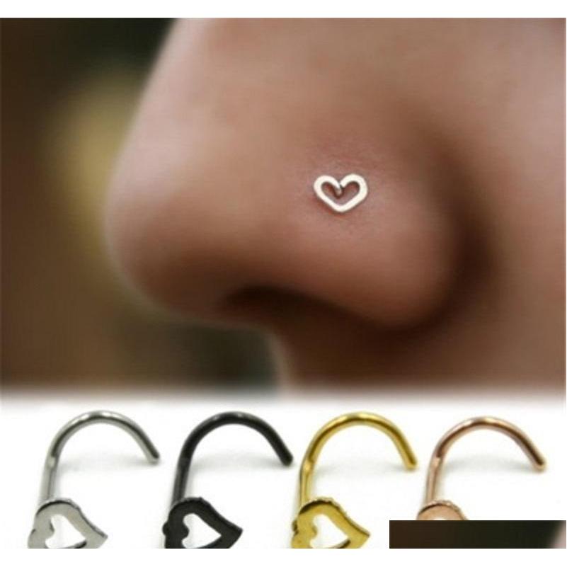 Love Heart Stainless Steel Nose Rings Body Piercing Jewelry Bent Angle Nose Rings Studs Punk Jewelry For Men Women Wholesale Nveja
Love Heart Stainless Steel Nose Rings Body Piercing Jewelry Bent Angle Nose Rings Studs Punk Jewelry For Men Women Wholesale Nveja
