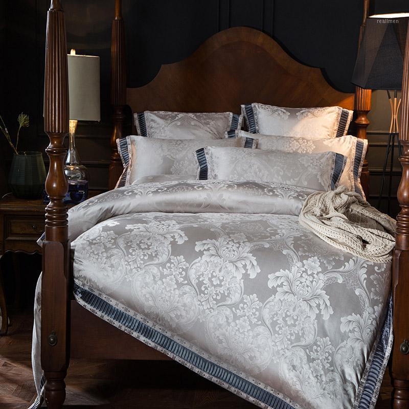 Pink Purple Silver Gold Luxury Satin Jacquard Bedding Set King Size Duvet Cover Bed Sheets European Baroque Style1
Pink Purple Silver Gold Luxury Satin Jacquard Bedding Set King Size Duvet Cover Bed Sheets European Baroque Style1