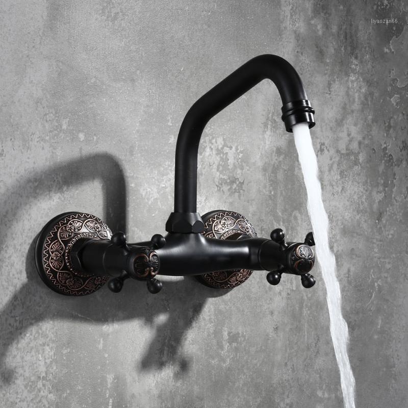 Classic Antique Brass Basin Faucet Bathroom Sink Tap Hot and Cold Spout Wall Faucet With Double Lever In MaBlack Wall Mount1
Classic Antique Brass Basin Faucet Bathroom Sink Tap Hot and Cold Spout Wall Faucet With Double Lever In MaBlack Wall Mount1
