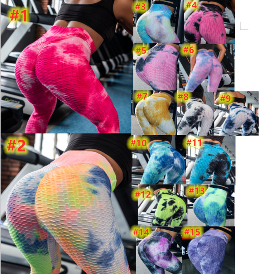 XL Women tie dye pants high waist fitness leggings casual yoga sports pants fall winter tie dyed leggings SHIP 4407