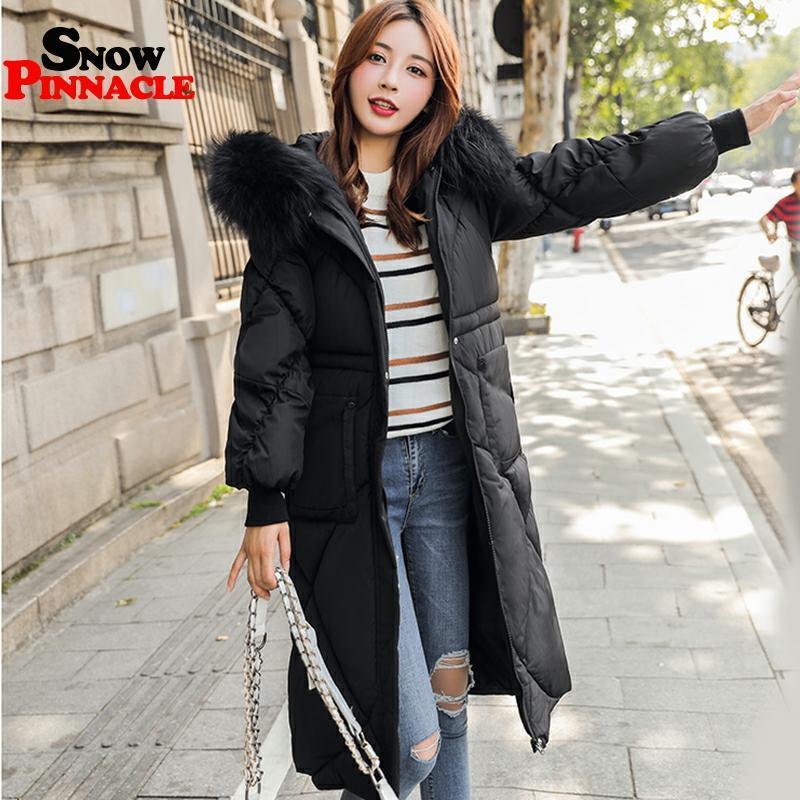 Women long Paraks jackets Casual thicken warm Slim parkas coat 2020 New female hooded padded cotton down jackets snow wear coat LJ201127