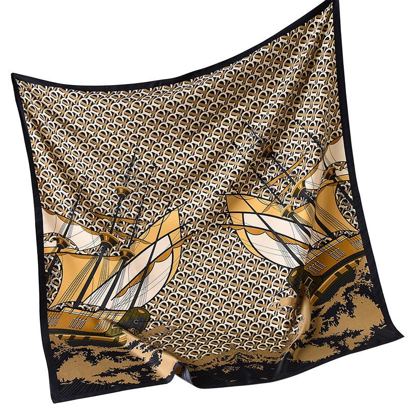 Scarves Twill Silk Scarf Women Retro Ship Square Echarpes Foulards Femme Wraps Shawls Bandana Hijab 90*90cm
Scarves Twill Silk Scarf Women Retro Ship Square Echarpes Foulards Femme Wraps Shawls Bandana Hijab 90*90cm