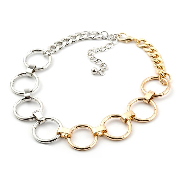 Trendy Metal Small Circle Round Choker Half Gold And Half Silver Color Metal Round Chain Necklace For Women Jewelry Kolye Colar
Trendy Metal Small Circle Round Choker Half Gold And Half Silver Color Metal Round Chain Necklace For Women Jewelry Kolye Colar