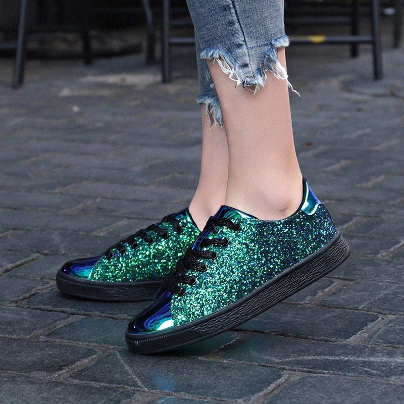 DUDELI 2019 New Fashion Spring Women Sneakers Casual Flat lace-Up Bling Glitter Shining Green Beautiful Vulcanized Shoes Woman #920V
DUDELI 2019 New Fashion Spring Women Sneakers Casual Flat lace-Up Bling Glitter Shining Green Beautiful Vulcanized Shoes Woman #920V