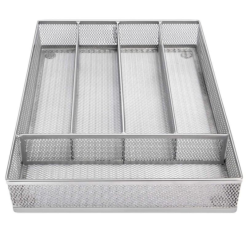 Flatware Tray Utensil Drawer Organizer Kitchen Utensil Cutlery Tray Mesh Designing with Foam Feet Multi Compartments
Flatware Tray Utensil Drawer Organizer Kitchen Utensil Cutlery Tray Mesh Designing with Foam Feet Multi Compartments
