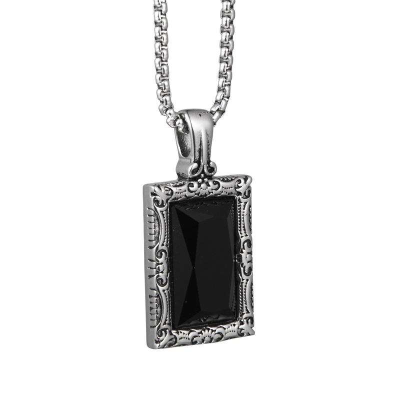 Hip-Hop Personality Trend Black Gem Square Brand Pendant Necklace Hip Hop Titanium Steel Necklace Hanging Ornaments For Men Wome
Hip-Hop Personality Trend Black Gem Square Brand Pendant Necklace Hip Hop Titanium Steel Necklace Hanging Ornaments For Men Wome