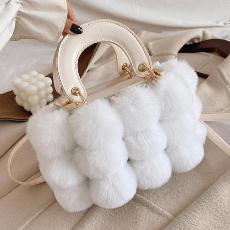 Contrast color Hairball Tote bag 2021 Winter New Quality PU Leather Women's Designer Handbag Cute Lady Shoulder Messenger Bag, Black
Contrast color Hairball Tote bag 2021 Winter New Quality PU Leather Women's Designer Handbag Cute Lady Shoulder Messenger Bag, Black