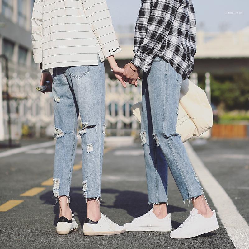 Spring Autumn 2022 Teenagers Student Men's Ripped Jeans Korean Slim Ankle Length Feet Trend Light-colored Beggar Casual Pants, Sky blue
Spring Autumn 2022 Teenagers Student Men's Ripped Jeans Korean Slim Ankle Length Feet Trend Light-colored Beggar Casual Pants, Sky blue