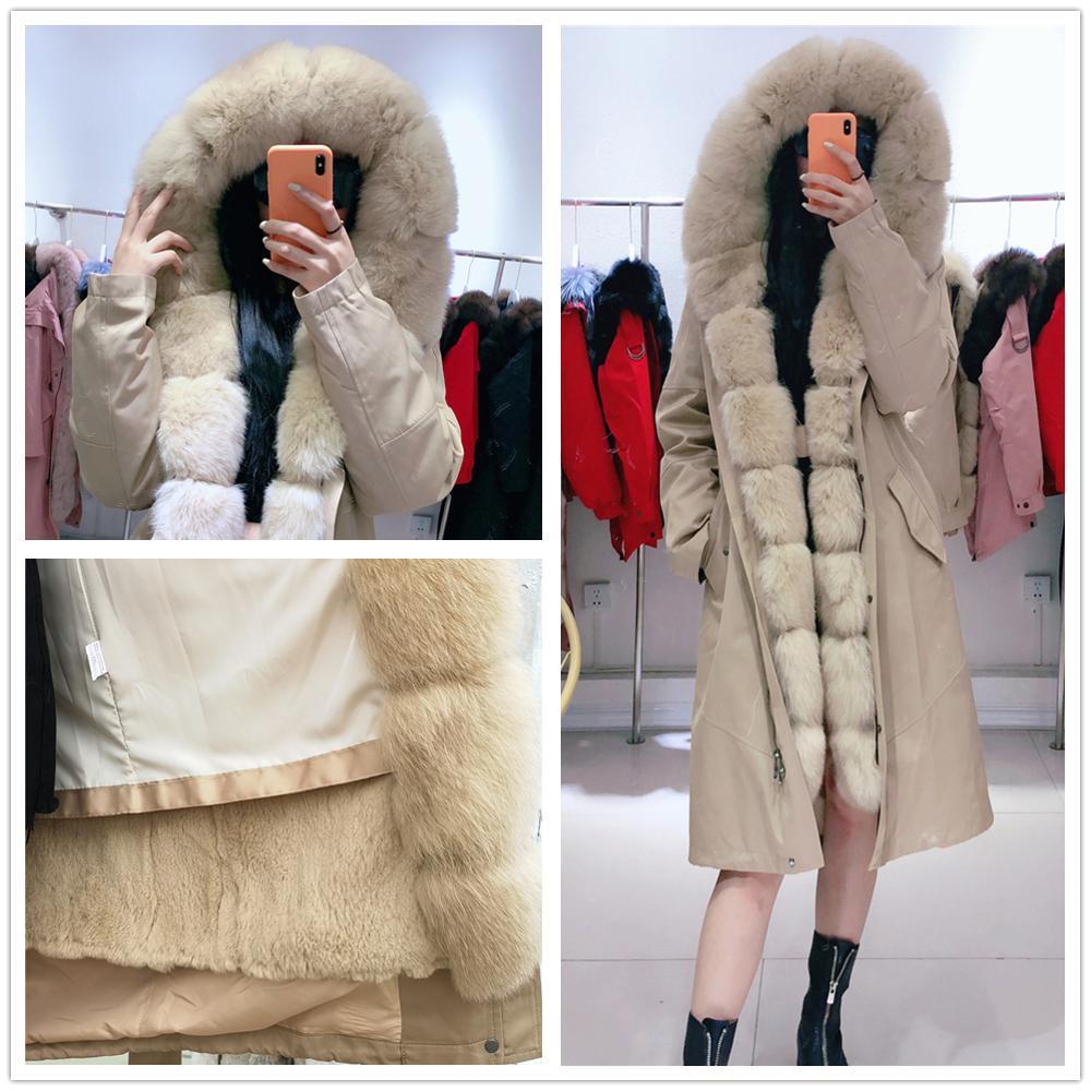 Park With Natural Fur Parka Women Real Fur XLong Female Real Fur Hood parka Female Winter Jacket Female 2020 NEW T200908