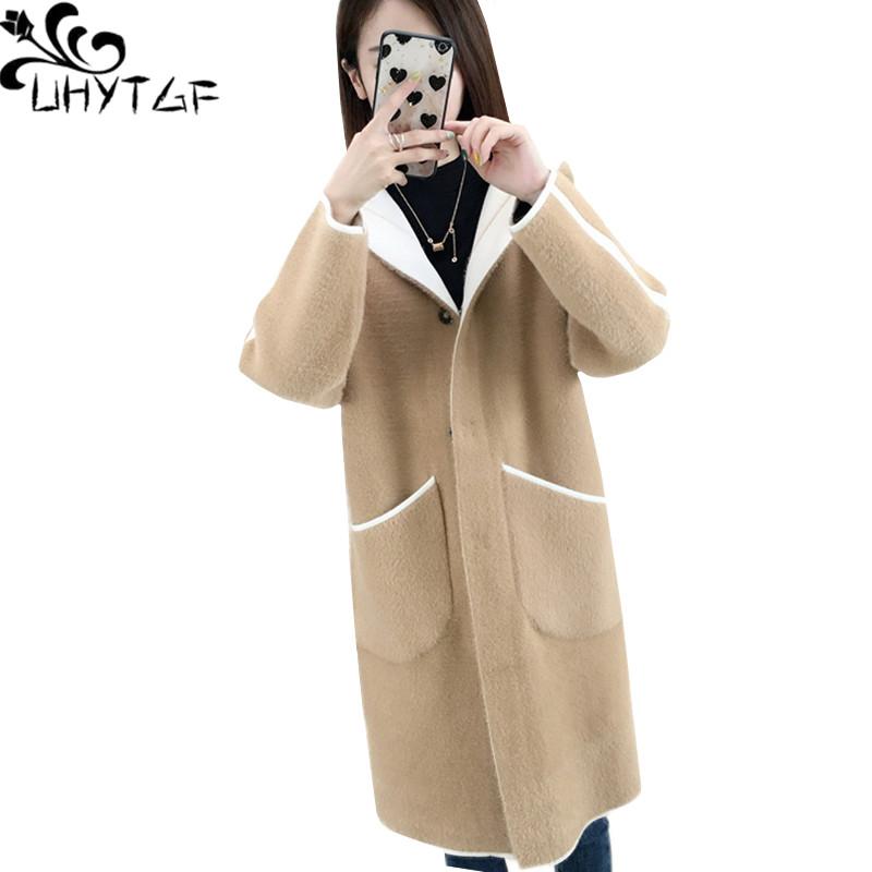 UHYTGF Imitation Mink Fleece Jacket Women Knitted Cardigan Autumn Winter Sweater Coat Hooded Double Sided Wear Elegant Tops 1842, Blue
UHYTGF Imitation Mink Fleece Jacket Women Knitted Cardigan Autumn Winter Sweater Coat Hooded Double Sided Wear Elegant Tops 1842, Blue