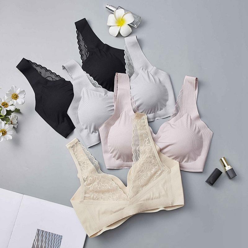 Seamless Wire Free Bra Crop Top Sexy Lace Back Bra Top Fitness Women Padded Underwear, Nude
Seamless Wire Free Bra Crop Top Sexy Lace Back Bra Top Fitness Women Padded Underwear, Nude