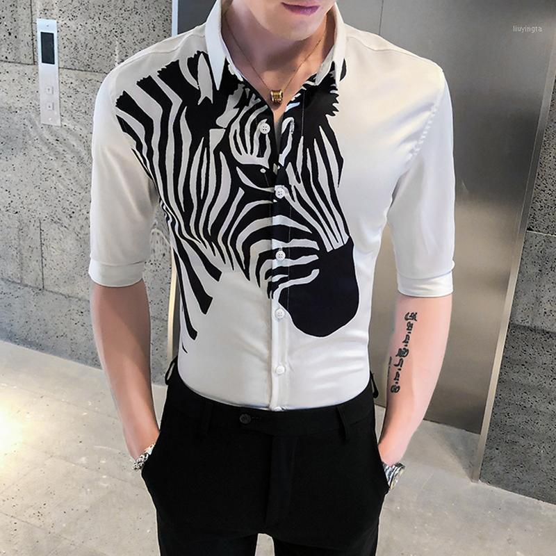 Men's Casual Shirts 2021 Fashion Men Shirt Half Sleeve Zebra Print Streetwear Social High Quality Slim Fit Mens Clothes Camisa1, Black
Men's Casual Shirts 2021 Fashion Men Shirt Half Sleeve Zebra Print Streetwear Social High Quality Slim Fit Mens Clothes Camisa1, Black
