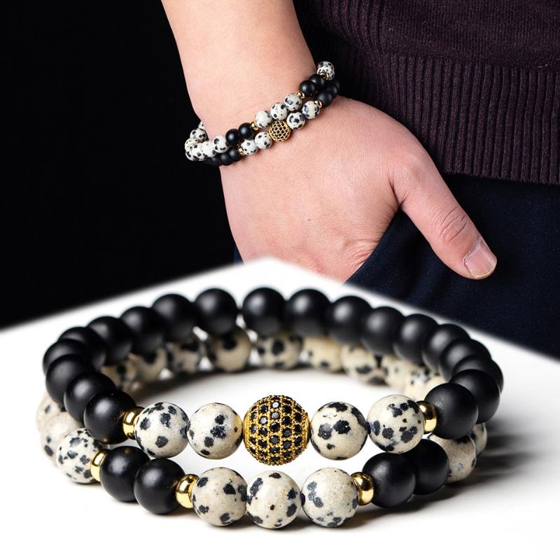 Unique match Natural stone Beads Bracelets for Women & men Charm fashion dairy cow color Couple Elastic Bracelets 2020
Unique match Natural stone Beads Bracelets for Women & men Charm fashion dairy cow color Couple Elastic Bracelets 2020