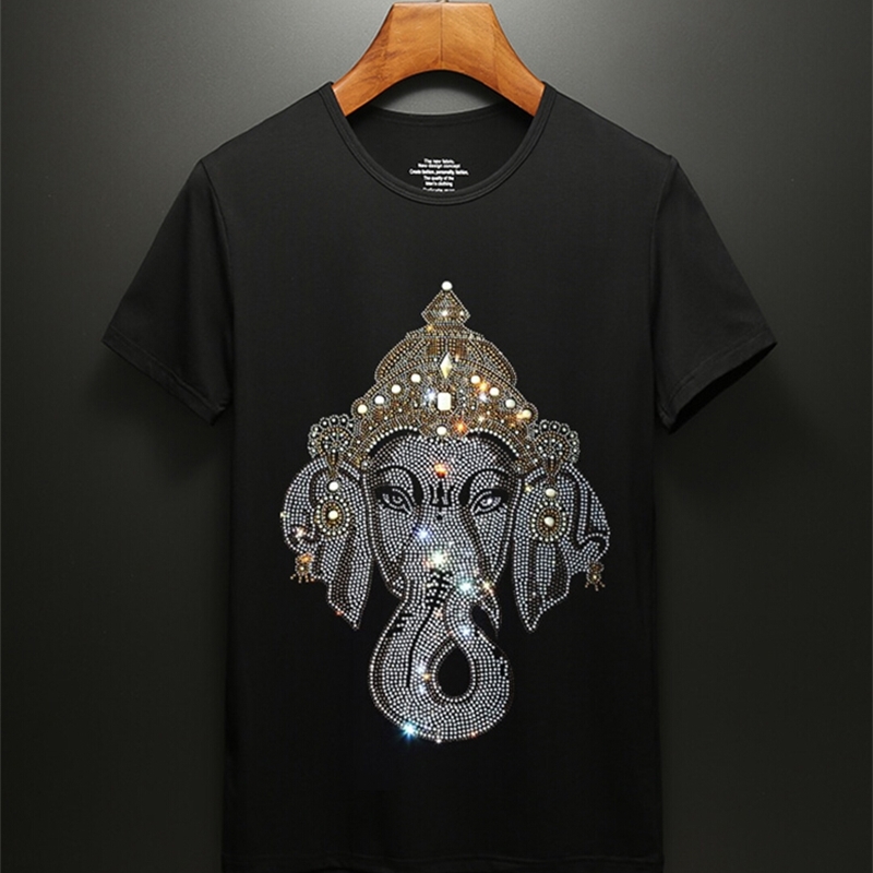 2021 New Hot-drilled Short-sleeved Fashion Self-cultivation T-shirt Couples Tshirt God Half-sleeved Men in Summer 62fj, Black
2021 New Hot-drilled Short-sleeved Fashion Self-cultivation T-shirt Couples Tshirt God Half-sleeved Men in Summer 62fj, Black