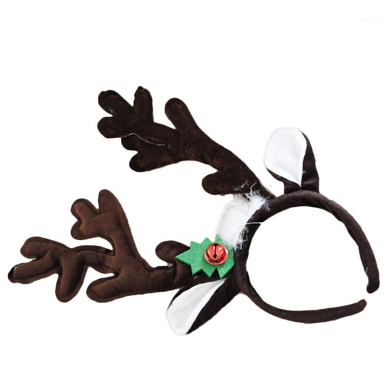 Elk Plush Antlers Bells Christmas Headband Headdress Hairwear Funny Festival1