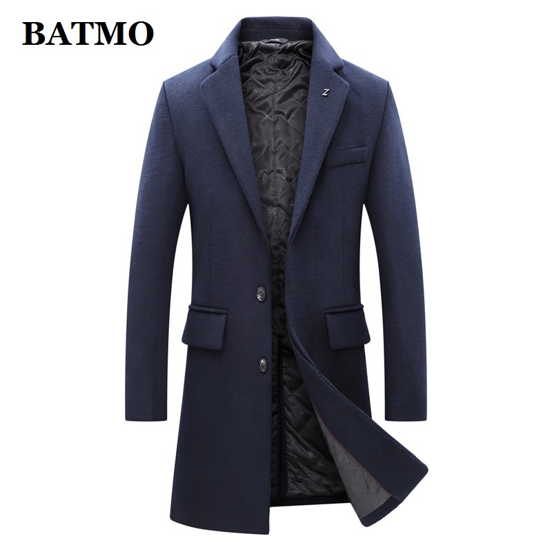 BATMO arrival winter high quality wool trench coat menmen's wool casual jacketsplus-size M-XXXL 1888 201222