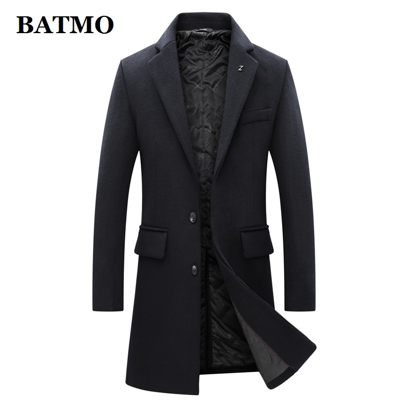 BATMO arrival winter high quality wool trench coat menmen's wool casual jacketsplus-size M-XXXL 1888 201222