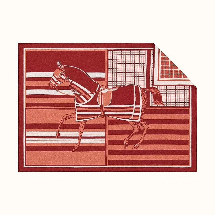 Throw Blanket Wool Blankets Office Sofa Cashmere Shawl Classical Horse Printed