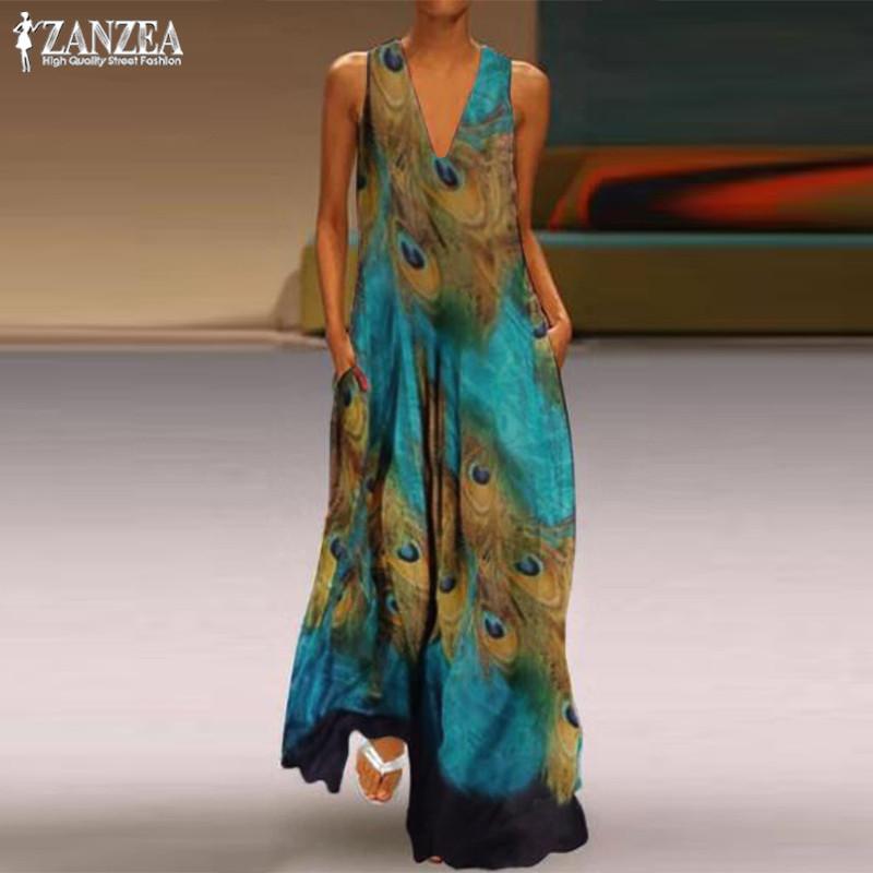 Bohemian Print Maxi Dress Women' Summer Sundress ZANZEA 2020 Vintage Sleeveless Sarafans Vestidos Female V Neck Party Robe 5XL, Blue
Bohemian Print Maxi Dress Women' Summer Sundress ZANZEA 2020 Vintage Sleeveless Sarafans Vestidos Female V Neck Party Robe 5XL, Blue