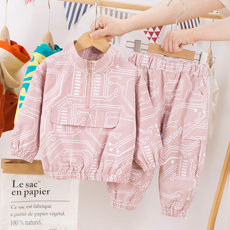 Circuit Board Design Children's Clothing Baby Kids Boys Girls 2 Pcs Set Tracksuit for Toddler 3 Years Old 2020 Fall Cute SuitX1019