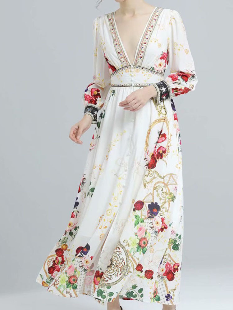 Spring New Retro Style Printing Sexy Flower with Cleavage Long Party Thin Temperament Scrubbing Floor High Quality Dress U2j5, Multiple
Spring New Retro Style Printing Sexy Flower with Cleavage Long Party Thin Temperament Scrubbing Floor High Quality Dress U2j5, Multiple